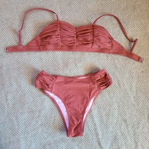 Cupshe xs Ruched Dusty rose Bikini